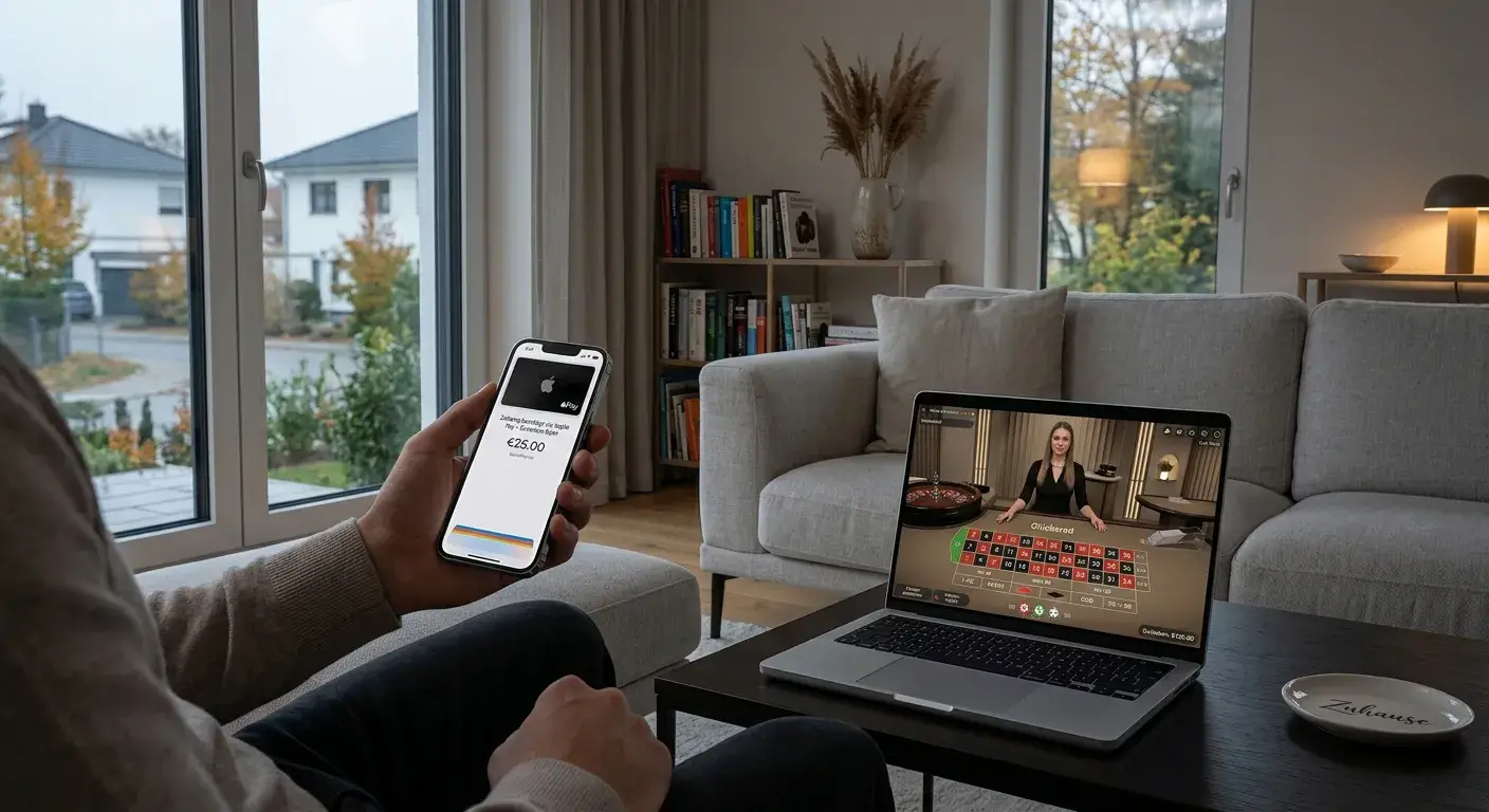 Live Casino nach Apple-Pay-Einzahlung am iPhone mit Evolution-Tischen