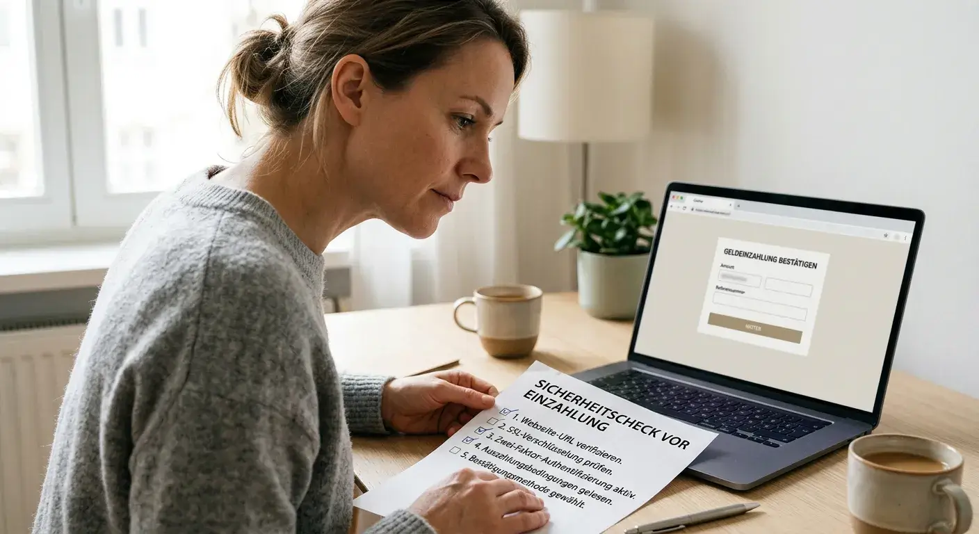 Checkliste mit Betreiber, Methode, KYC und Auszahlungslimit