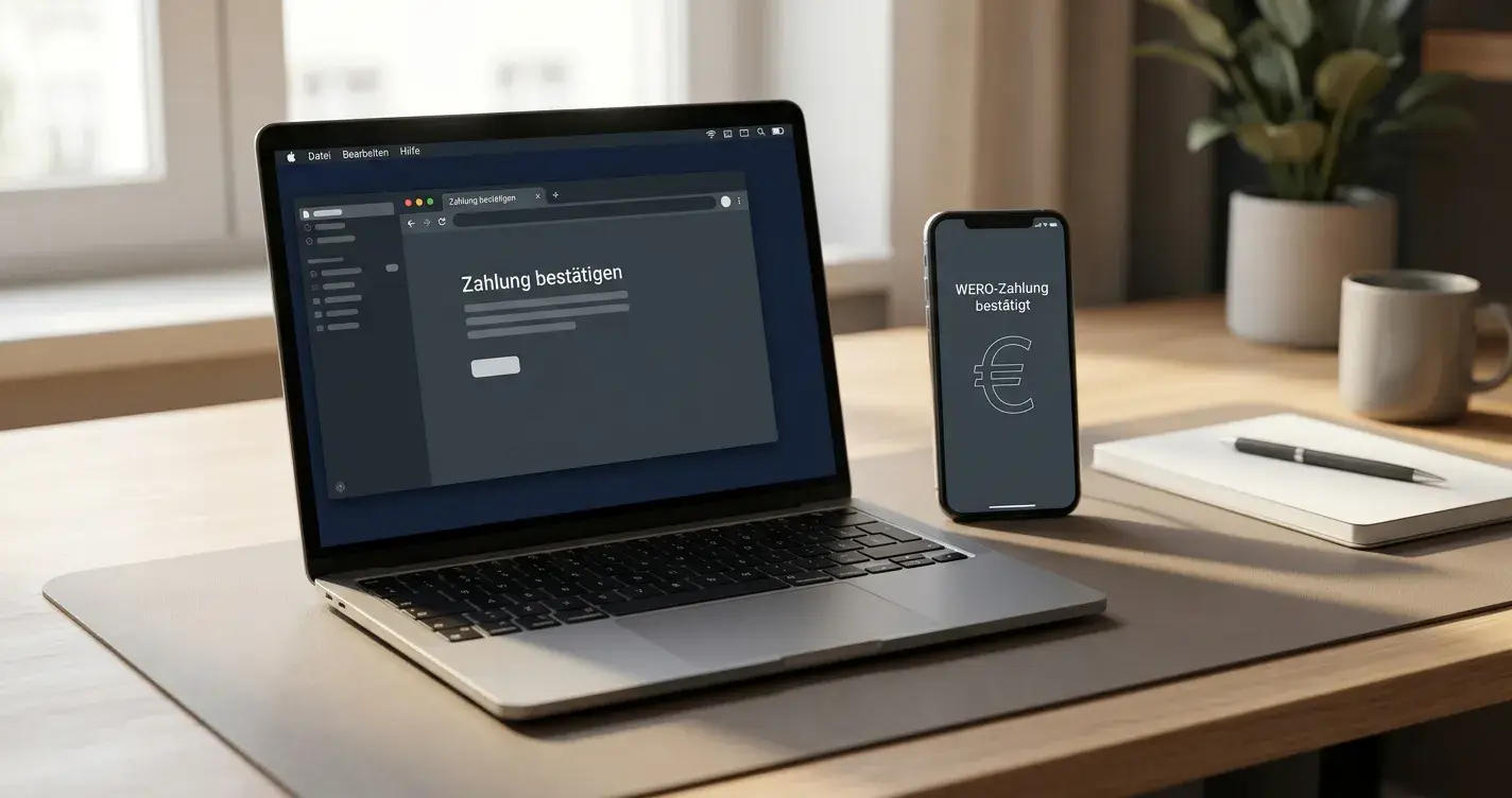 Österreichisches Online-Casino mit Wero-Zahlung auf Smartphone und Laptop