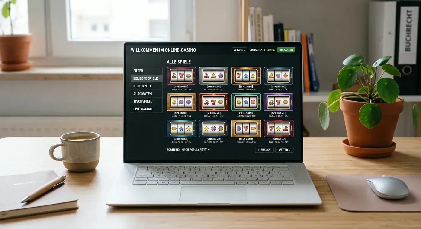 Online-Casino-Lobby mit breiter Auswahl an Spielautomaten für Autoplay-Sessions