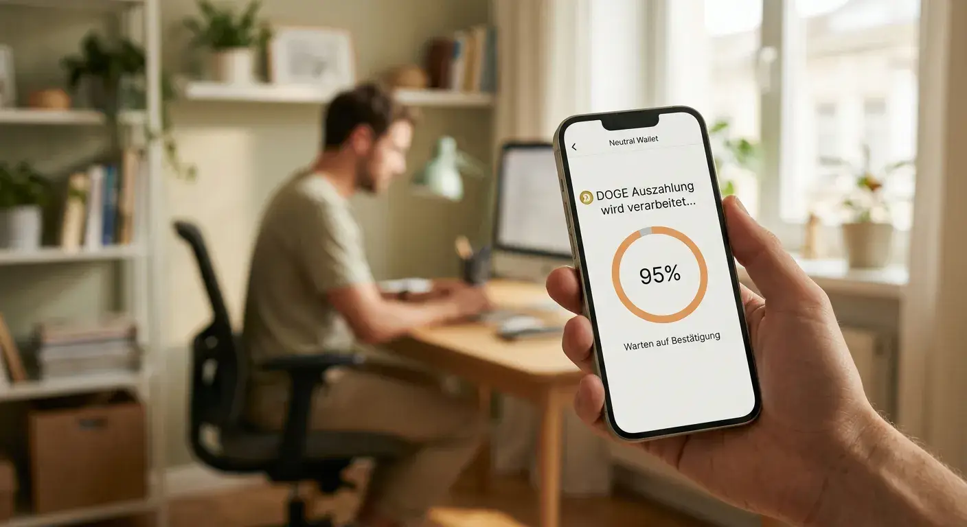 Schnelle Dogecoin Auszahlung auf dem Smartphone