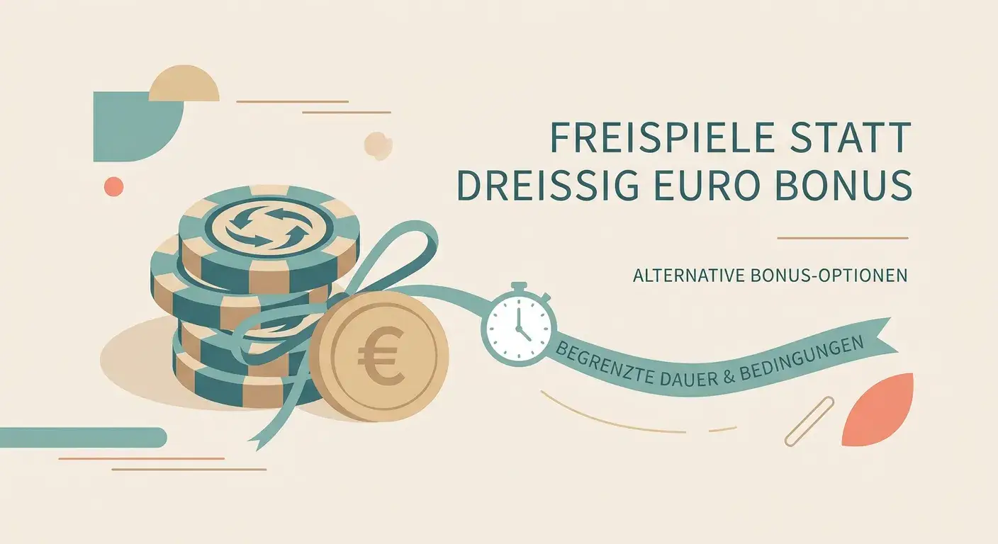 Neutrale Darstellung von Freispielen und einem kleineren Bonusguthaben
