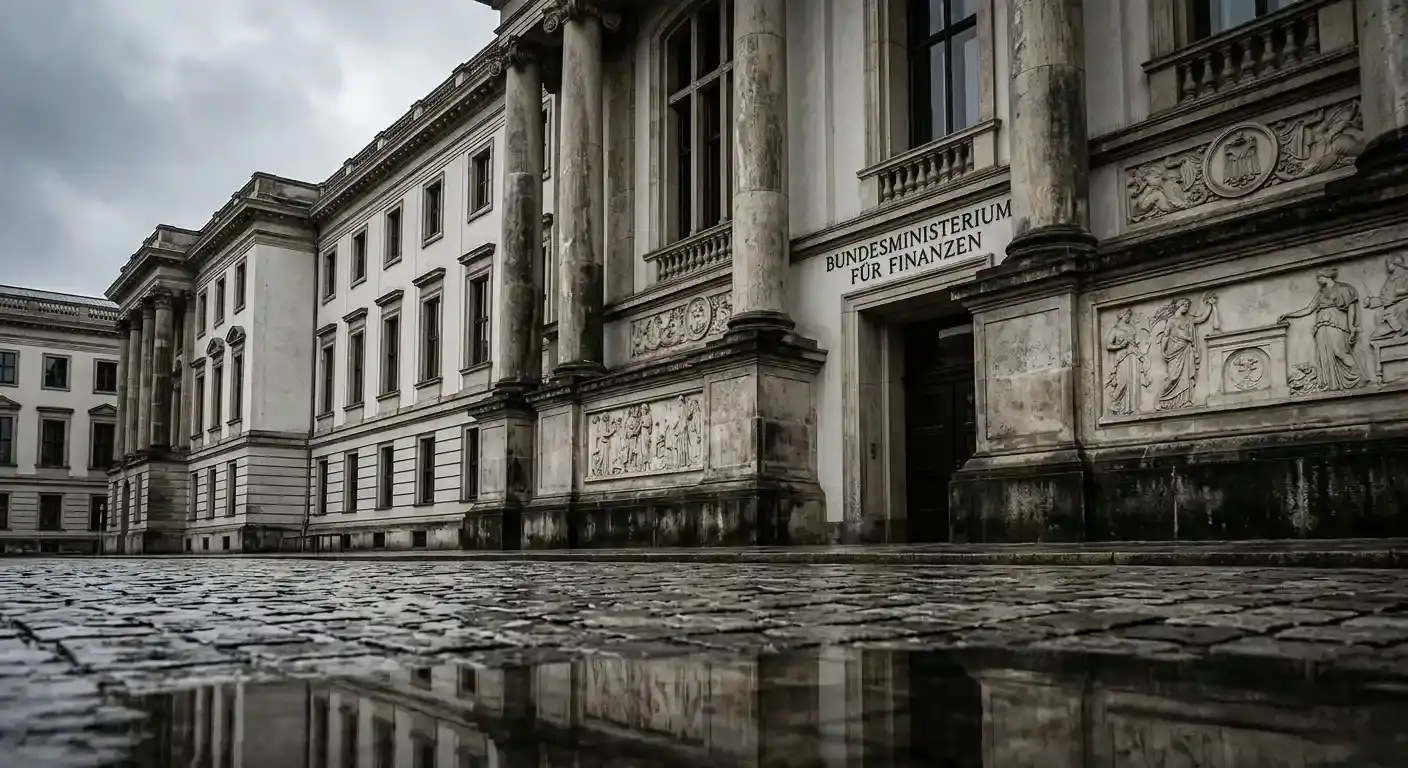 Wiener Regierungsgebäude mit Blick auf das Finanzministerium bei bewölktem Himmel