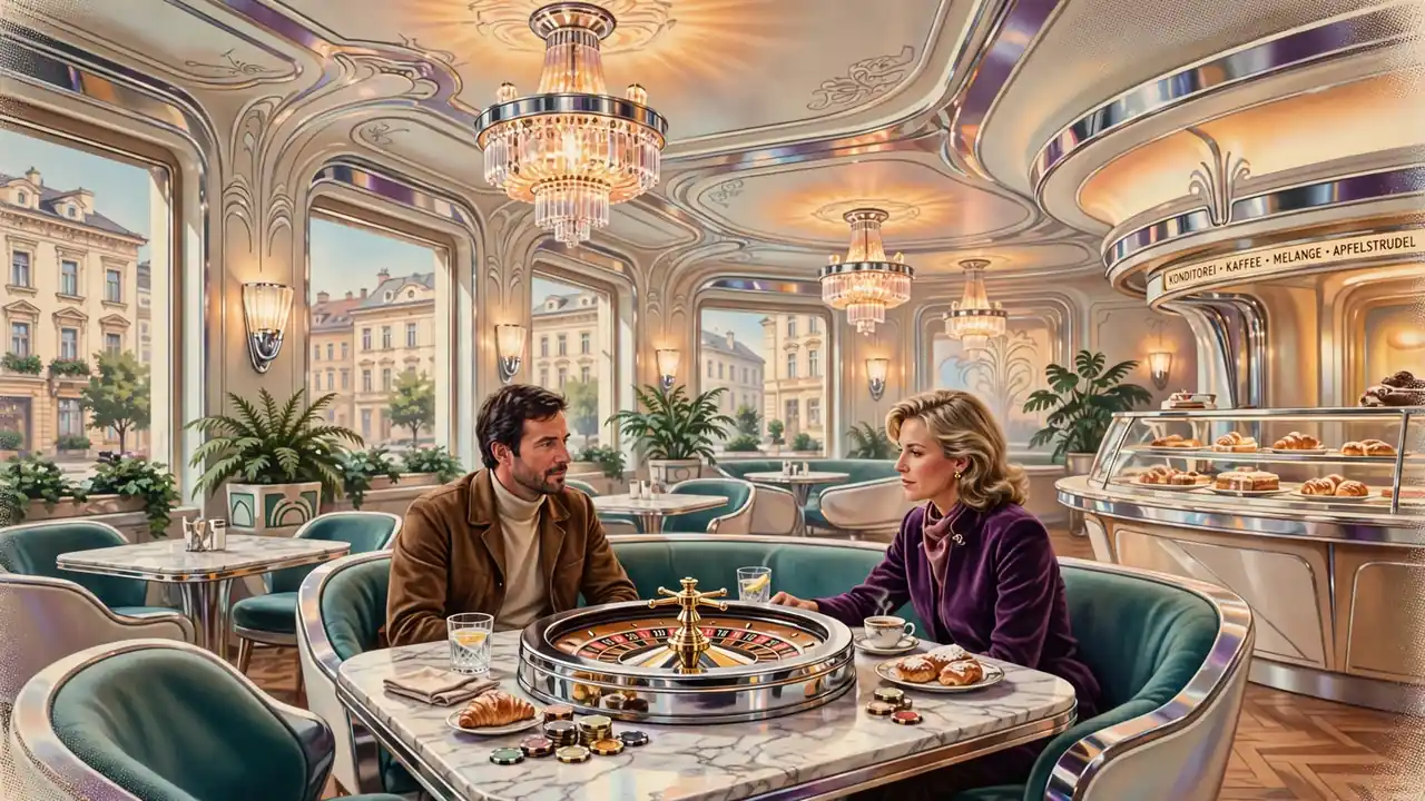 Wiener Café mit Roulette und Chips