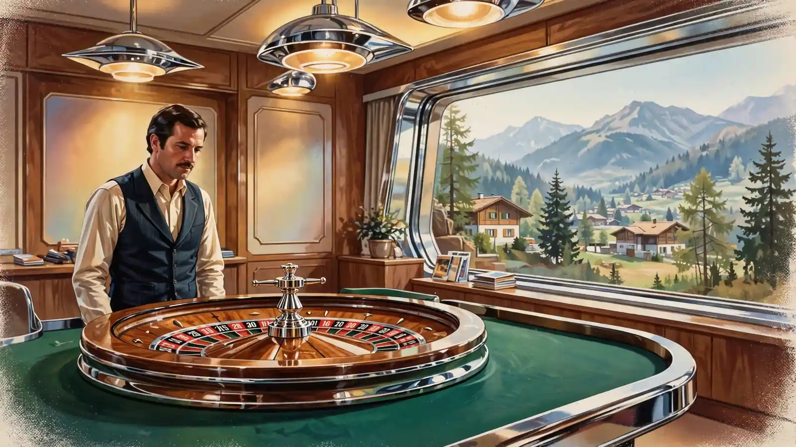 Professionelles Roulette-Studio mit Croupier und Roulette-Rad in Österreich