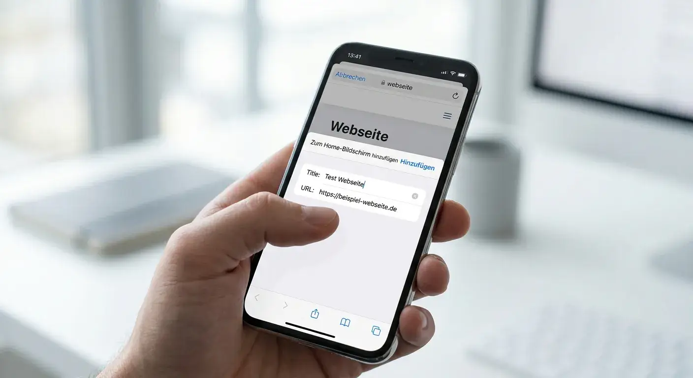 iPhone zeigt Safari-Browser mit „“ Dialog