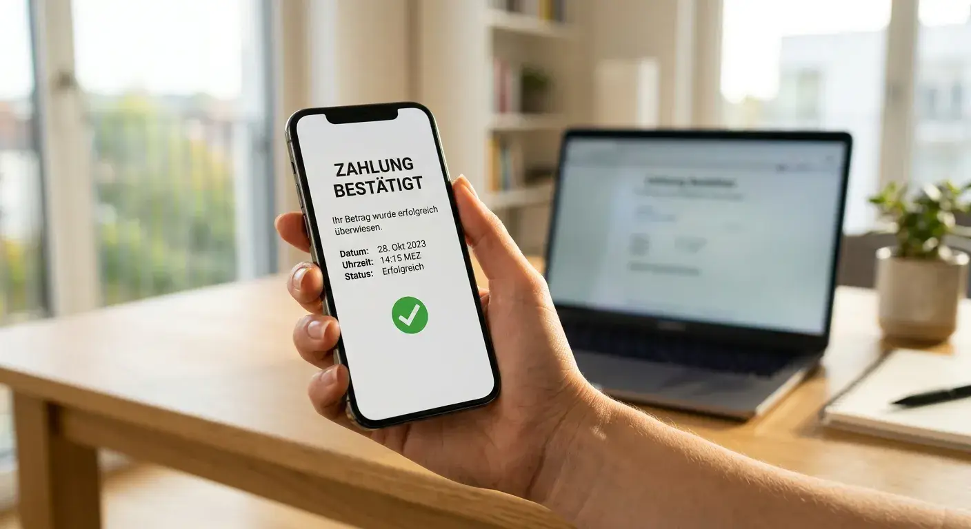 Klarna Pay Now Einzahlung per Online-Banking mit Bestätigung per App