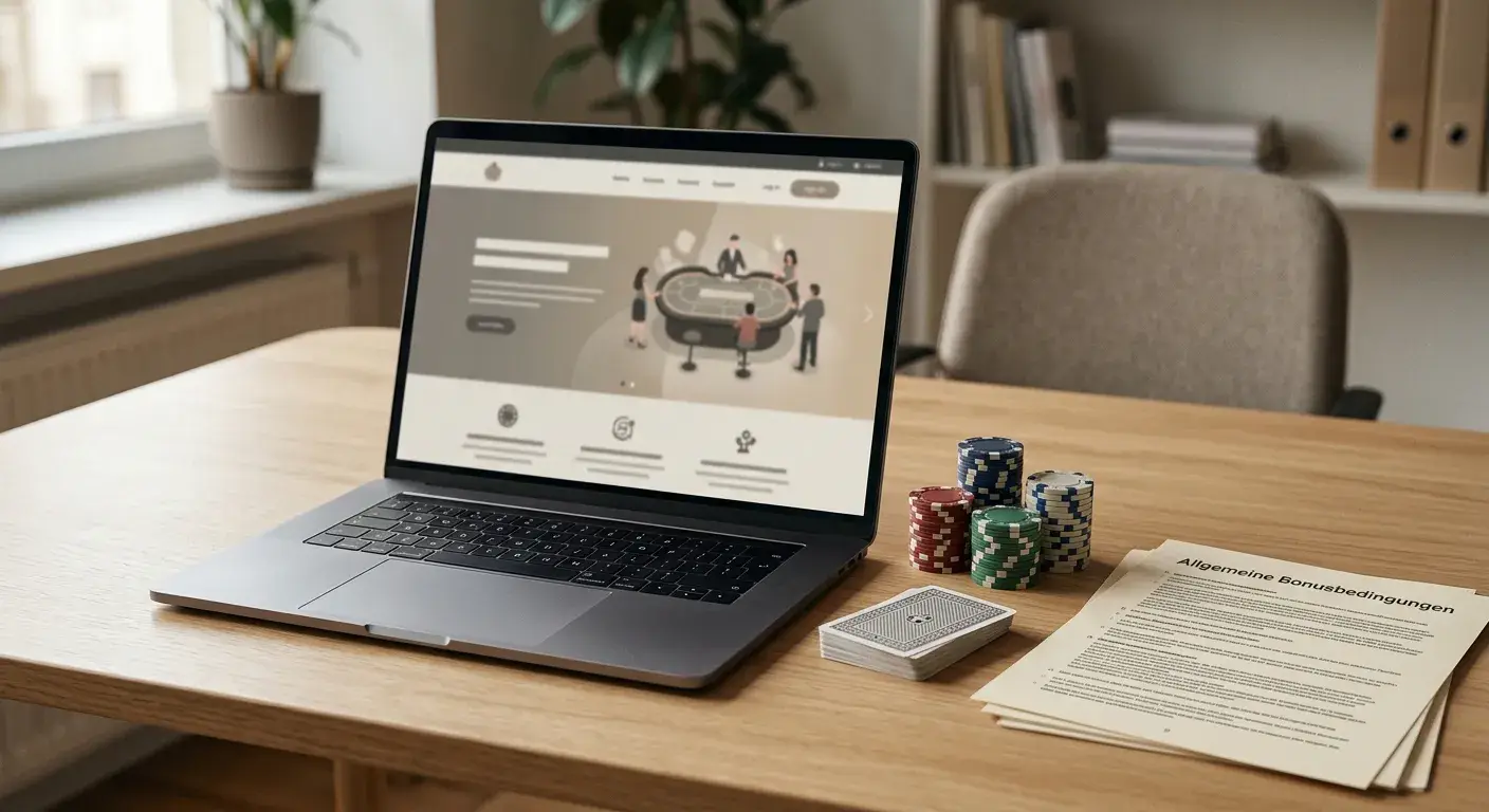 Bonusbedingungen für Live-Blackjack übersichtlich neben neutralem Spielkonto dargestellt