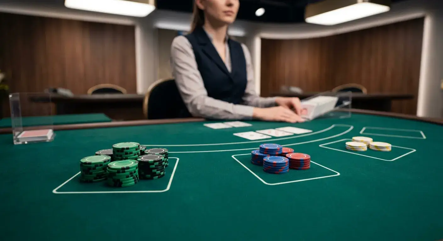 Live-Blackjack-Tisch mit klar markierten Einsatzstufen für verschiedene Budgets