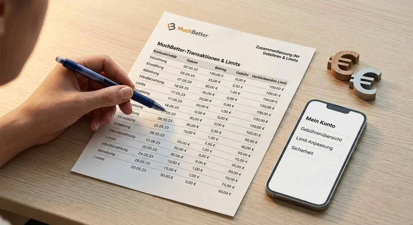 Gebühren und Limits bei MuchBetter im Überblick
