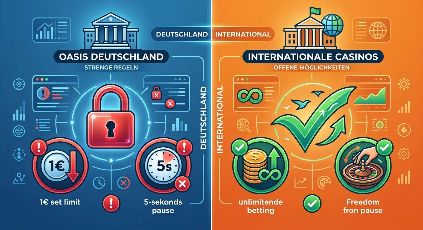 Vergleich deutscher GGL-Auflagen versus internationale Casino-Freiheiten