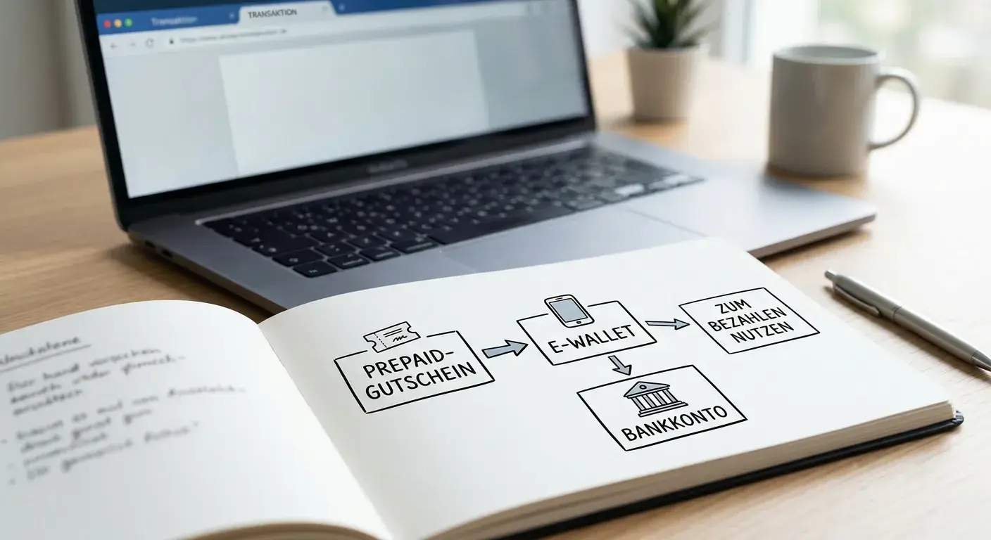 Neutrales Diagramm mit Prepaid-Guthaben und alternativen Auszahlungswegen