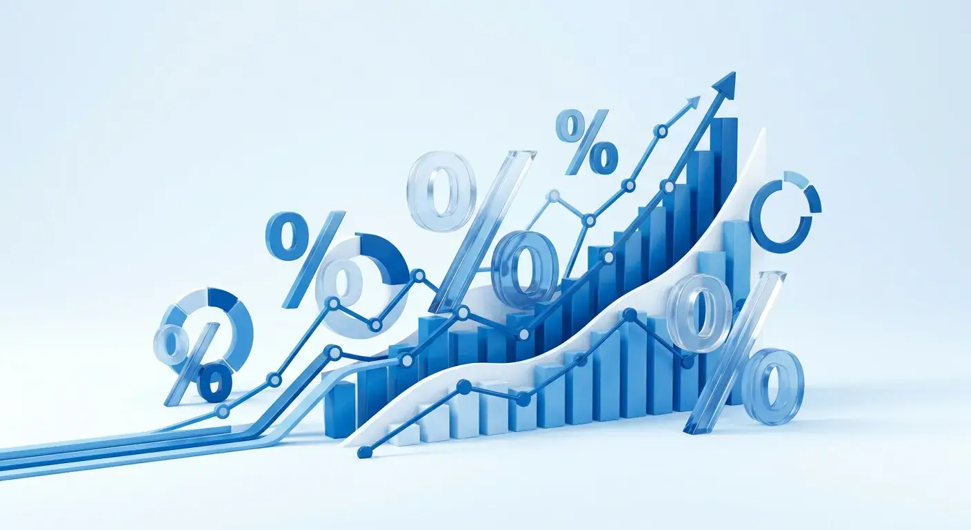 Statistische Grafiken und Prozentsymbole zur RTP-Erklärung