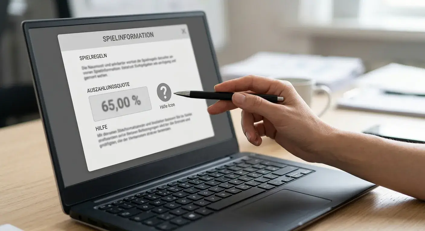 RTP-Anzeige in einem neutralen Spielinformationsfenster