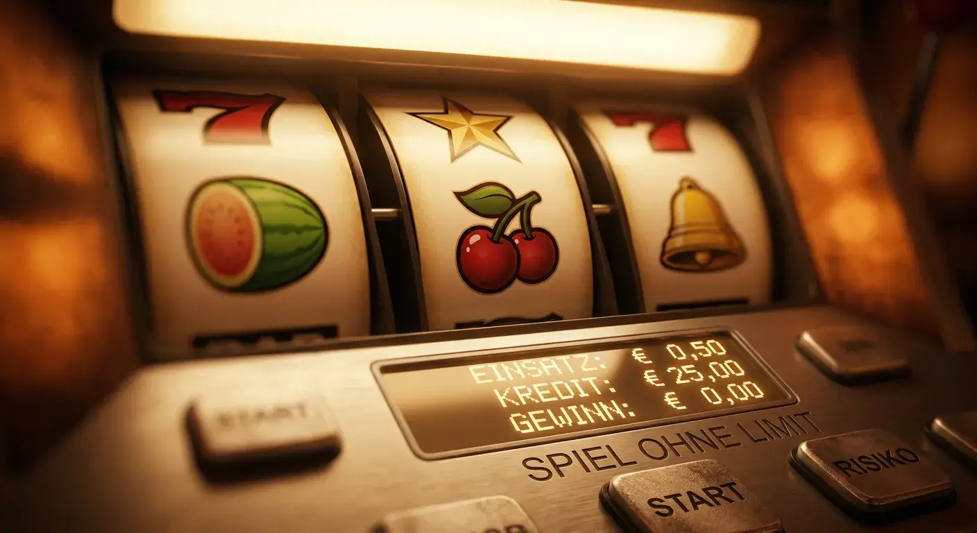 Generische Walzen eines Spielautomaten mit Euro-Symbol und freiem Einsatzbereich
