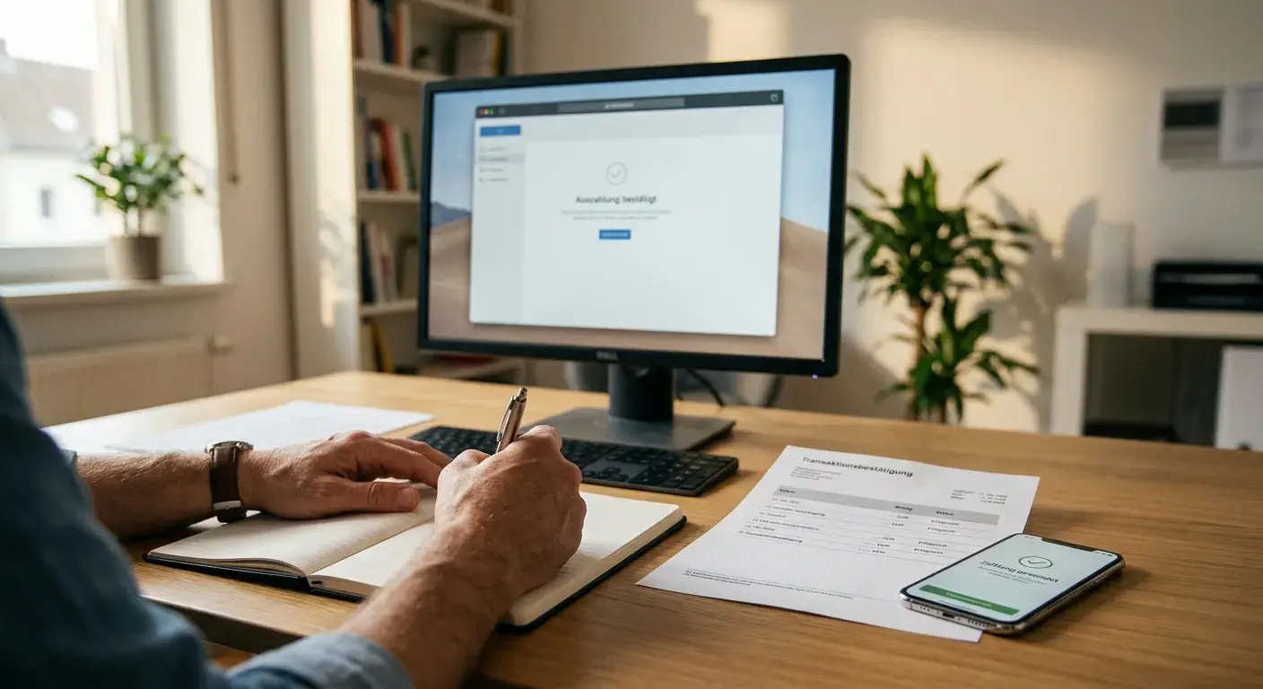 Dokumentierte USDC-Auszahlung mit Wallet und Transaktionsnachweis