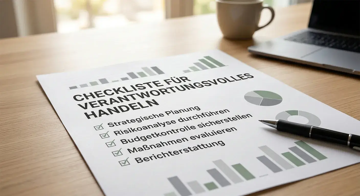 Dokument mit Checkliste und Stift auf Schreibtisch